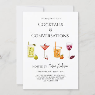 Invitation Fête de cocktails amusants et de conversation