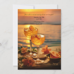 Invitation Fête de cocktails au coucher du soleil