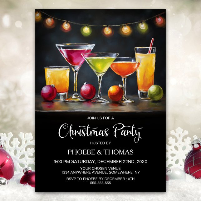 Invitation Fête de cocktails de Noël (Créateur téléchargé)