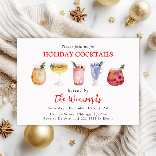 Invitation Fête de cocktails de Noël