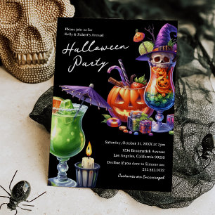 Invitation Fête de cocktails d'Halloween pour adultes