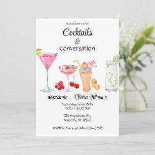 Invitation Fête de cocktails et de conversation