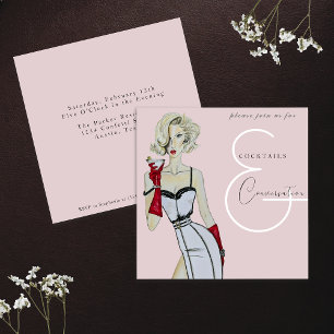 Invitation Fête de cocktails et de conversation Modern Vintag