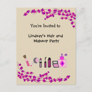 Invitation Fête de coiffure et de maquillage
