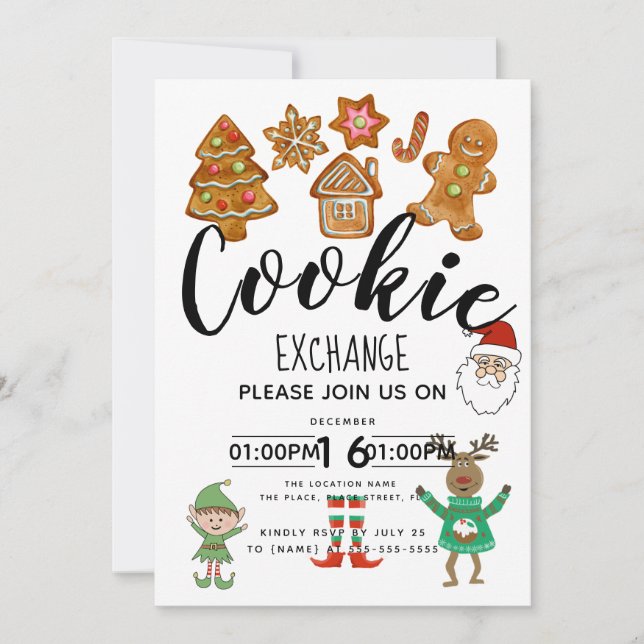 Invitation fête de collecte de fonds pour l'échange de biscui (Devant)