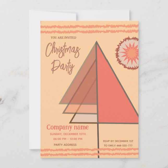 Invitation Fête de compagnie géométrique moderne cool fun (Devant)