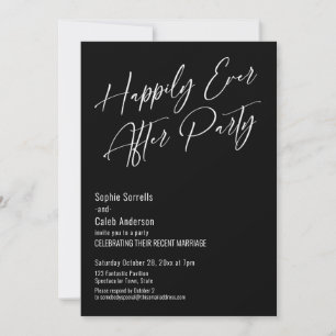 Invitation Fête de conte de fées moderne et élégante en noir