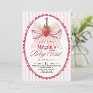 Invitation Fête de Coquette Strawberry pour 1ère fois pour fi