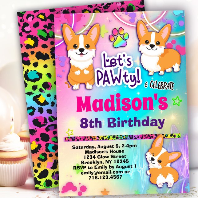 Invitation Fête de Corgi Birthday (Créateur téléchargé)