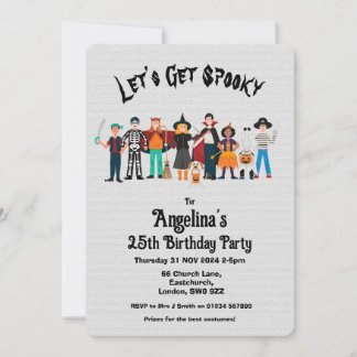 Invitation Fête de costume d'anniversaire Éffrayant personnal