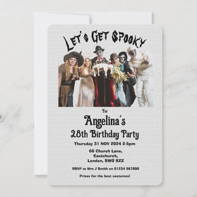 Invitation Fête de costume d'anniversaire Éffrayant personnal (Devant)