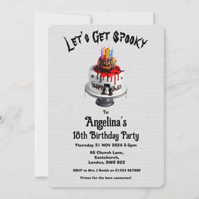 Invitation Fête de costume d'anniversaire Halloween personnal (Devant)