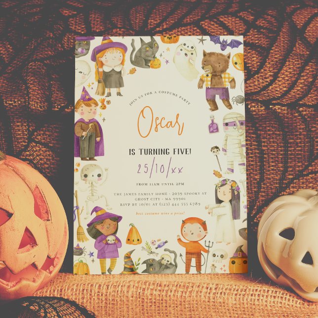 Invitation Fête de costume de garçon éffrayante Halloween fêt (Créateur téléchargé)