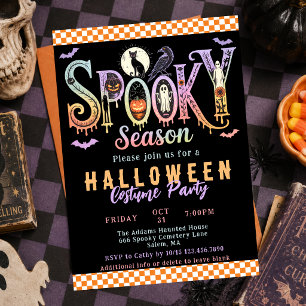 Invitation Fête de Costume d'Halloween Rétro Fantomatique Ora