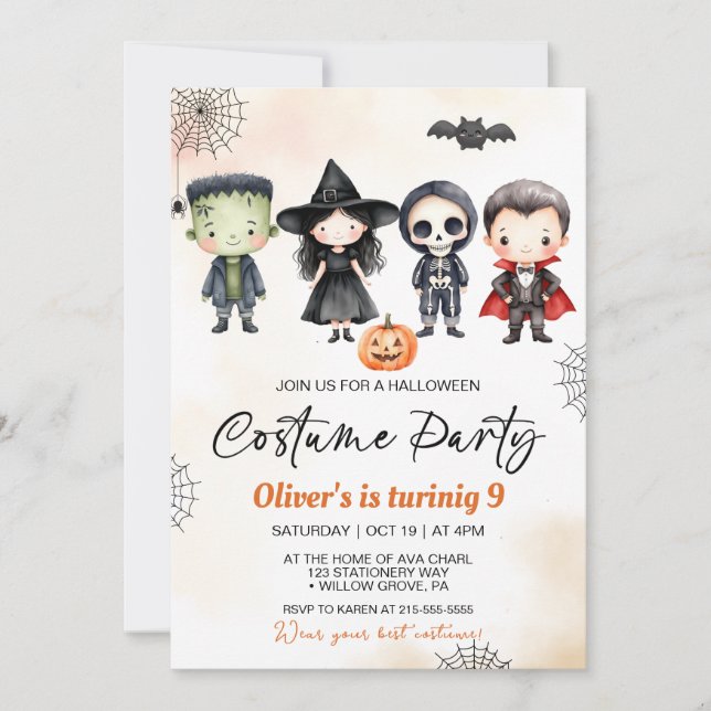 Invitation Fête de costume d'Halloween Spooktacular Anniversa (Devant)