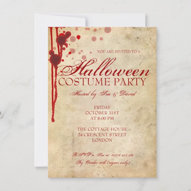 Invitation Fête de costumes d'Halloween (Devant)