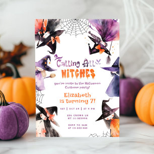 Invitation Fête de costumes d'Halloween à tous les sorcières