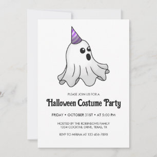 Invitation Fête de costumes d'Halloween avec des fantômes