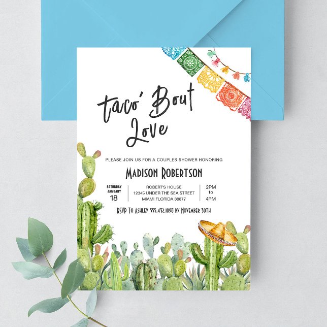 Invitation Fête de Couple Fiesta 'Taco 'Bout Love' (Créateur téléchargé)