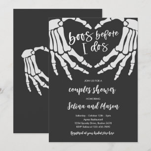 Invitation Fête de couples Halloween avant que je fasse Dos