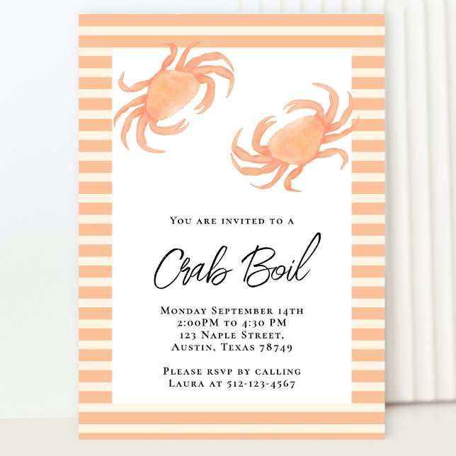 Invitation Fête de crabe ébullition (Créateur téléchargé)