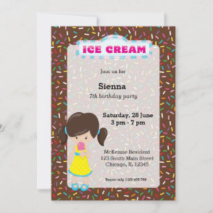 Invitation Fête de crème glacée