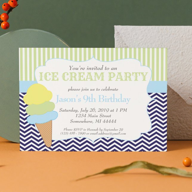 Invitation Fête de crème glacée Anniversaire, Crème glacée So (Créateur téléchargé)