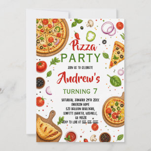 Invitation Fête de cuisine de pizzeria italienne pour anniver
