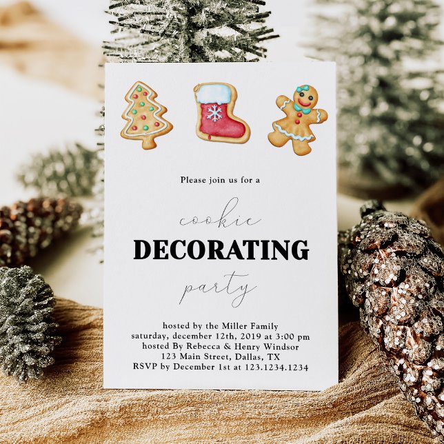 Invitation Fête de décoration de biscuits de Noël (Créateur téléchargé)