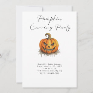 Invitation Fête de Décoration de Citrouille Creepy Jack-O' La