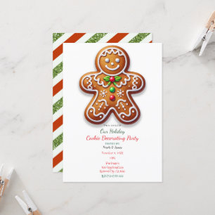 Invitation Fête de décoration de gros biscuits de Noël au gin