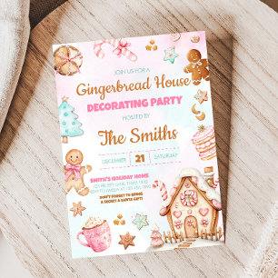 Invitation Fête de décoration de la maison de pain d'épices