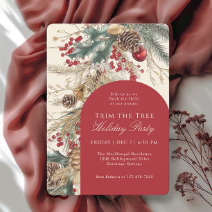 Invitation Fête de décoration de l'arbre de Noël