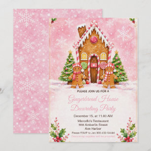 Invitation Fête de décoration de maison en pain d'épices