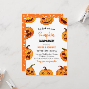 Invitation Fête de découpage de citrouille Halloween Jack O L