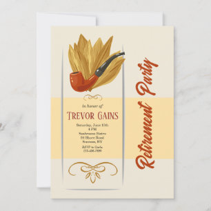 Invitation Fête de départ à la retraite du fumeur de pipe