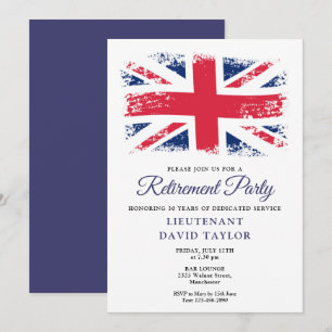 Invitation Fête de départ du drapeau Union Jack patriotique