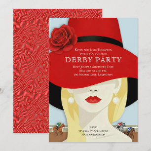 Invitation Fête de derby de cheval à aquarelle