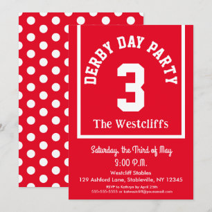 Invitation Fête de derby de selle amusante à pois
