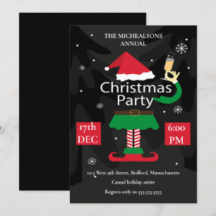 Invitation Fête de design de Noël en caricature