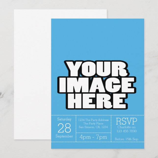 Invitation Fête de design facile ou événement pour image somb (Devant / Derrière)