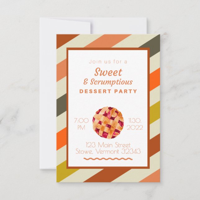 Invitation Fête de dessert à tarte (Devant)