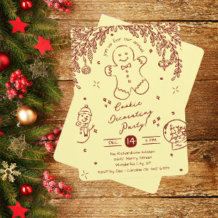 Invitation Fête de Dessins de Cookies de Couleur Éditable