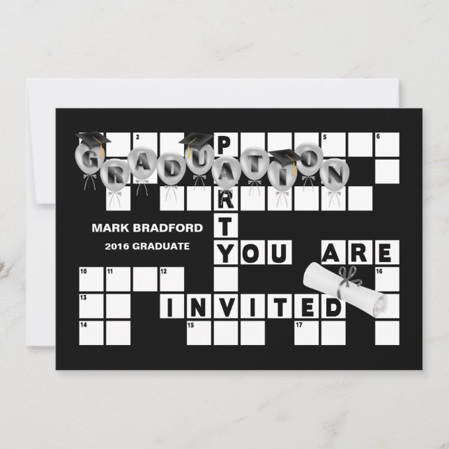 INVITATION FÊTE DE DIPLÔME/INVITATION-PERSONNALISER- MOT DE P (Devant)