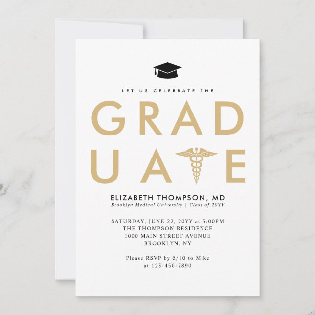 Invitation Fête de doctorat de l'école Médicale moderne (Devant)