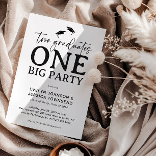 Invitation Fête de double diplômation minimale