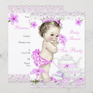 Invitation Fête de douche de bébé princesse vintage fille