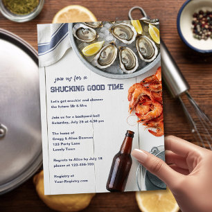 Invitation Fête de douche de mariage au seafood boil "Shuckin