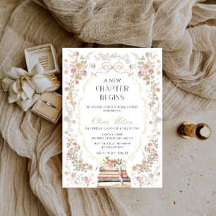 Invitation Fête de douche de mariée : un nouveau chapitre com