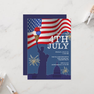 Invitation Fête de famille avec glace pour le barbecue de pis